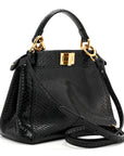 Snakeskin Nappa Mini Peekaboo Iconic Satchel Black