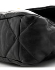 Goatskin Quilted Large CHNL 19 Flap Black
