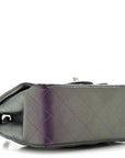 Iridescent Lambskin Quilted Mini Square Flap Dark Purple