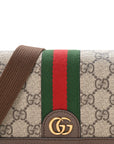 GG Supreme Monogram Web Mini Ophidia Flap Shoulder Bag Brown