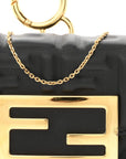 Nappa Matisse FF Embossed Nano Maxi Buckle Baguette Charm Black