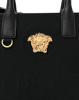 Canvas Calfskin La Medusa Small Tote Black