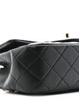 Lambskin Quilted Mini Rectangular Flap Black