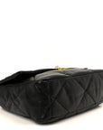 Goatskin Quilted Large CHNL 19 Flap Black