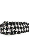 Tweed Quilted Large CHNL 19 Flap Black Ecru White