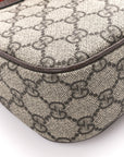 GG Supreme Monogram Textured Dollar Calfskin Web Small Ophidia GG Handbag Beige Ebony New Acero