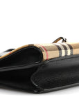 Derby Calfskin House Check Small Macken Crossbody Bag Black Archive Beige