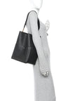 Soft Grained Calfskin Sangle Bucket Bag Black