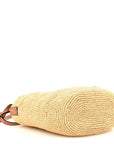 Calfskin Raffia Paulas Ibiza Pochette Bag Natural Tan