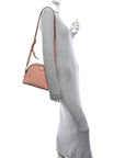 Monogram Textured Dollar Calfskin Small Ophidia Dome Shoulder Bag Cloche Rose Pink
