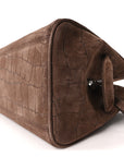Suede Crocodile Embossed Le Turismo Dark Brown