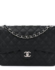 Caviar Quilted Jumbo Double Flap Black