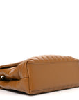 Calfskin Y Quilted Monogram Medium Loulou Chain Satchel Dark Natural
