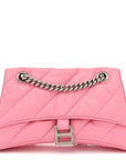 Crushed Calfskin Quilted Small Crush Chain Bag Sweet Pink