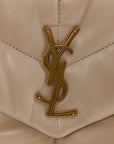 Lambskin Quilted Small Loulou Puffer Monogram Chain Satchel Dark Beige