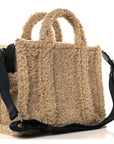Polyester Cotton Medium The Teddy Traveler Tote Bag Beige