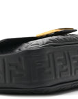 Nappa Small FF Embossed Mid Chain Baguette Black