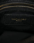 Calfskin Y Quilted Monogram Medium Loulou Chain Satchel Black
