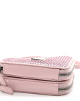 Satin Crystal Mini Triangle Crossbody Pouch Alabastro