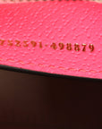 GG Supreme Monogram Textured Dollar Calfskin Web Ophidia Small Crossbody Bag Beige Ebony Fuchsia