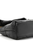 Lambskin Quilted Toy Loulou Puffer Monogram Chain Satchel Black