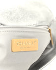 Metallic Calfskin Crochet Medium CHNL 19 Flap Silver