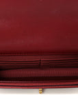 Lambskin Quilted CHNL 19 Wallet On Chain WOC Burgundy