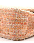 Tweed Quilted Medium Double Flap Orange Beige Multicolor
