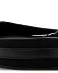 Calfskin Canvas Never Still Crossbody Flap Bag Black