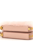 Saffiano Shearling Triangle Mini Pouch Orchidea