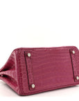 Shiny Niloticus Crocodile Birkin 25 Rose Scheherazade