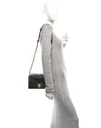 Lambskin Studded Medium D1ORama Flap Bag Black
