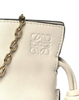 Calfskin Nano Flamenco Knot Clutch Soft White