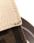 Fabric Jacquard Canvas Vitello Grace Pequin FF 1974 Baguette Belt Pouch Tobacco Moro Grezzo Sand