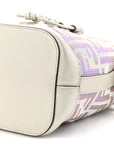 Crystal Vitello Laminato FF Mini Mon Tresor Bucket Bag Crystal Argento