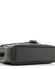 Sheepskin Tri-Quilt Monogram Medium College Bag Coal