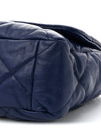 Goatskin Quilted Maxi CHNL 19 Flap Dark Blue