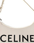 Smooth Calfskin Ava Logo Shoulder Bag White