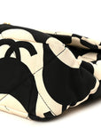 Fabric Printed Large CHNL 19 Flap Black Ecru