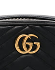 Calfskin Matelasse Mini GG Marmont Chain Shoulder Bag Black