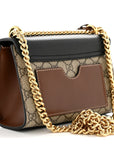 GG Supreme Monogram Calfskin Small Padlock Shoulder Bag Beige Black Cuir