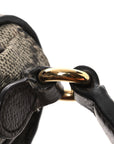 GG Supreme Monogram Textured Dollar Calfskin Web Mini Ophidia Envelope Shoulder Bag Beige Ebony