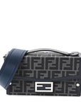 Recycled Fabric Jacquard Vitello King FF 1974 Baguette Soft Trunk Blue