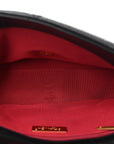 Shiny Goatskin Quilted Large CHNL 19 Flap Black