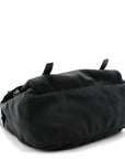 Tessuto Nylon Saffiano Double Buckle Messenger Shoulder Bag Black