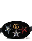 Velvet Matelasse Crystal Star GG Marmont Belt Bag 75 30 Black