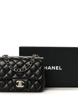 Lambskin Quilted Mini Square Flap Black