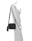 Pebbled Calfskin Small Soho Disco Bag Black