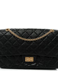 Aged Calfskin Quilted 2.55 Reissue 227 Flap Black