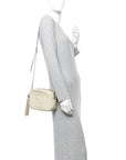 Pebbled Calfskin Small Soho Disco Bag Off White
